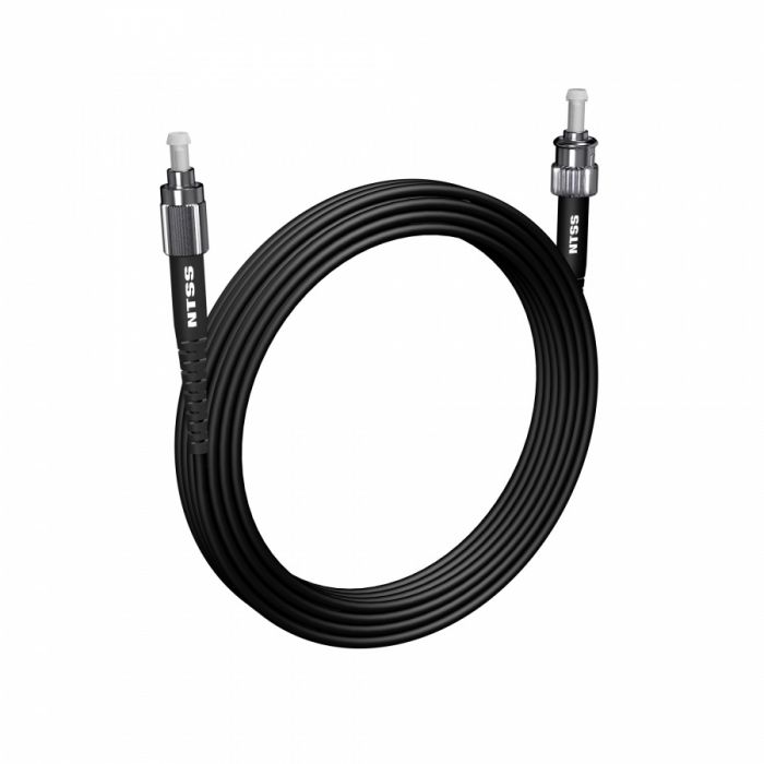 Шнур оптический NTSS spc FC/APC-ST/UPC 9/125 3.0мм 20м черный LSZH (патч-корд)