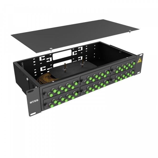 Кросс 19" NTSS PREMIUM, предсобранный 2U, 48 портов FC/APC, 9/125 мкм, черный