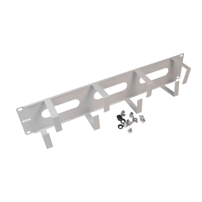 Горизонтальный кабельный органайзер 19", 2U, 4 кольца глубиной 70 мм, металл, RAL 7035