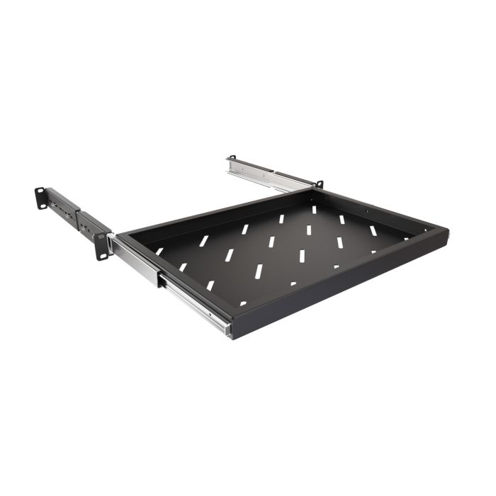 Полка выдвижная NTSS глубина 300мм, крепление 19 1U, для шкафов глубиной 600мм, черный RAL 9005