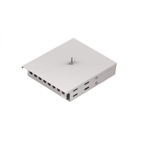 Кросс NTSS оптический настенный Микро 8, укомплектованный, 4 порта ST/UPC, 62.5/125 мкм (сплошная панель, ложемент, пигтейлы, КДЗС, адаптеры) серый RAL 7035