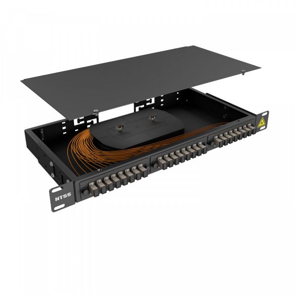 Кросс 19" NTSS PREMIUM, предсобранный 1U, 8 портов SC/UPC, 62.5/125 мкм, черный