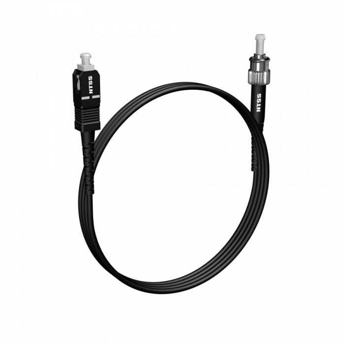 Шнур оптический NTSS PREMIUM spc SC/APC-ST/UPC 9/125 3.0мм 2м черный LSZH (патч-корд)