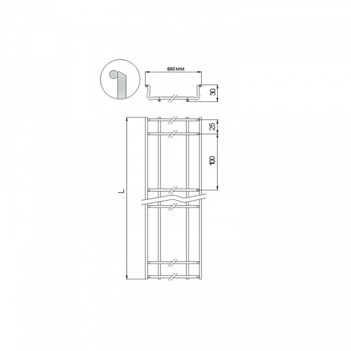 Проволочный лоток NTSS 35х600х3000