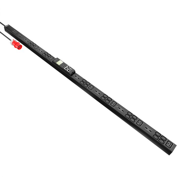 Блок распределения питания NTSS Switched, 3ф32А, 22кВт, 3 автоматических выключателей, розетки (24)С13, (6)С19, 3м кабель с вилкой IEC 60309, 1776х65х65 мм