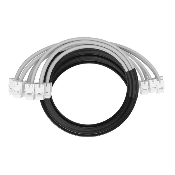 Кабельная сборка NTSS PREMIUM 6pc, UTP CAT6, оконцована разъемами KEYSTONE RJ45 UTP CAT6, заделка в чулке, вывод 0.6м, длина 23м, LSZH, серый