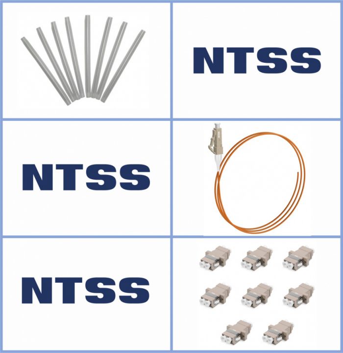 Кросс NTSS оптический настенный Микро, укомплектованный, 8 портов LC/UPC duplex, 62.5/125 мкм (сплошная панель, ложемент, пигтейлы, КДЗС, адаптеры) серый RAL 7035