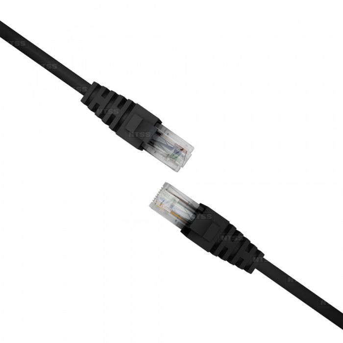 Патч-корд NTSS PREMIUM 2xRJ45/8P8C, T568B UTP CAT5e LSZH 0.5 метра, черный