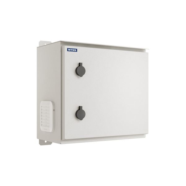 Шкаф настенный NTSS WTR (ШхВхГ) 400x400x250 мм, с монтажной платой, обогревом и вентиляцией, IP55, серый