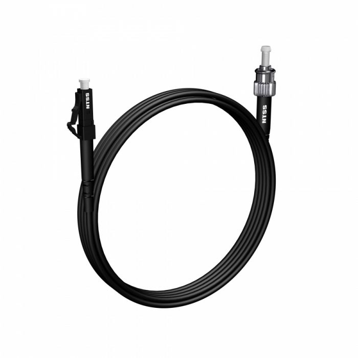 Шнур оптический NTSS PREMIUM spc LC/APC-ST/UPC 9/125 3.0мм 4м черный LSZH (патч-корд)