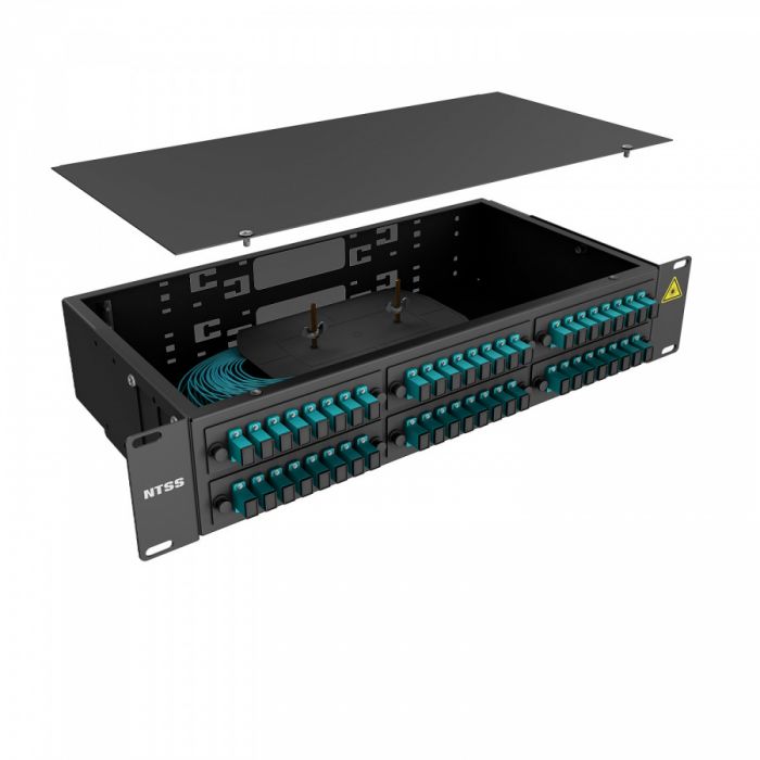 Кросс 19" NTSS PREMIUM, предсобранный 2U, 48 портов SC/UPC, 50/125 мкм OM3, черный