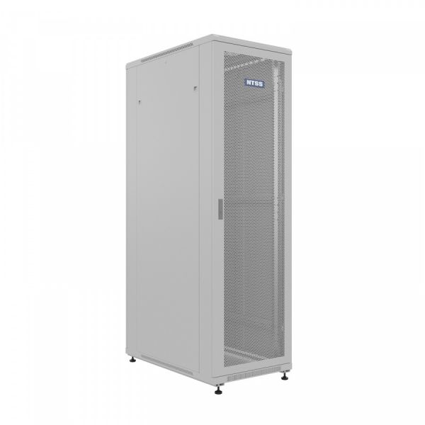 Шкаф напольный универсальный серверный NTSS R 47U 600х1000мм, 4 профиля 19, двери перфорированная и сплошная металл, боковые стенки съемные, регулируемые опоры, разобранный, серый RAL 7035