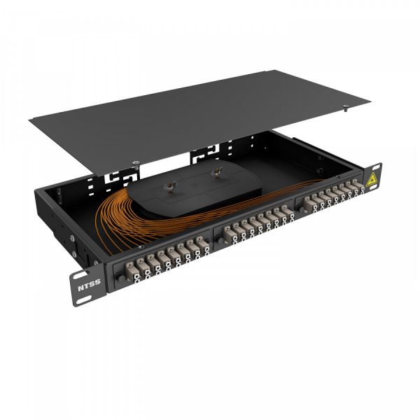 Кросс 19" NTSS PREMIUM, предсобранный 1U, 2 порта LC/UPC duplex, 50/125 мкм, черный