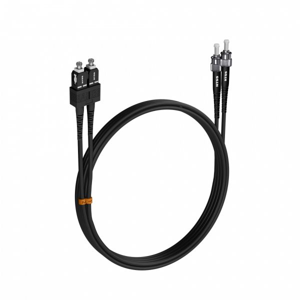 Шнур оптический NTSS dpc SC/UPC-ST/UPC 50/125 3.0мм 3м черный LSZH (патч-корд)