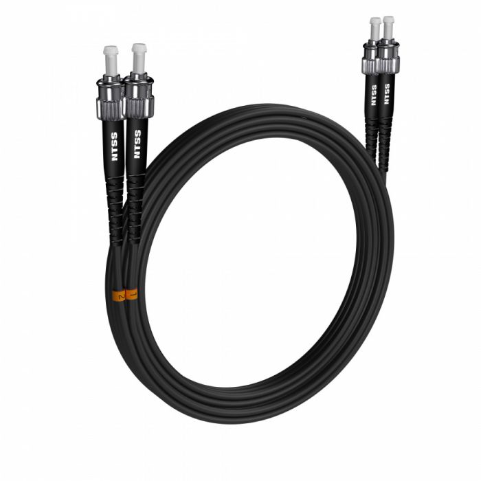 Шнур оптический NTSS dpc ST/UPC-ST/UPC 50/125 3.0мм 25м черный LSZH (патч-корд)