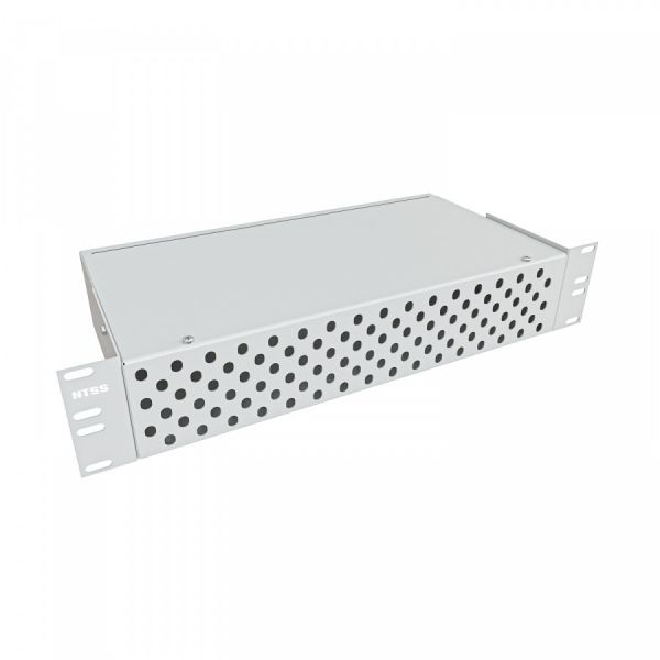 Кросс NTSS оптический 19'' укомплектованный 2U, 96 портов FC/UPC, 50/125 мкм (сплошная панель, сплайс-кассета 3шт, пигтейлы, КДЗС, адаптеры) серый RAL 7035