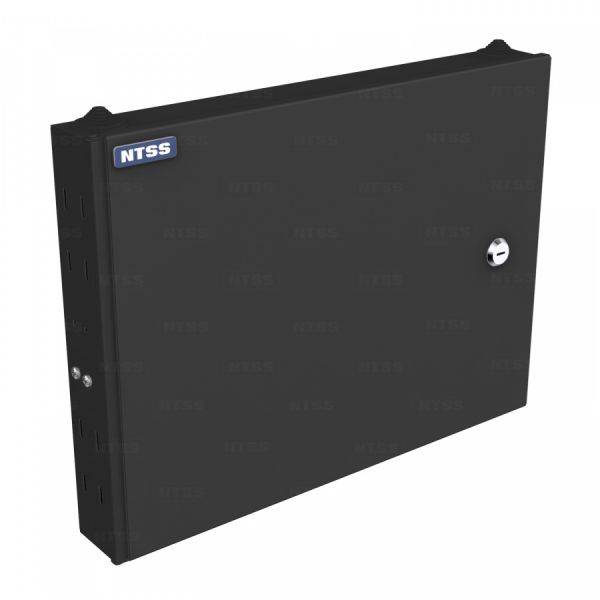  Кросс NTSS оптический настенный частично укомплектованный 16 портов FC/ST (планка FC/ST-2шт, сплайс-кассета-1шт) черный RAL 9005