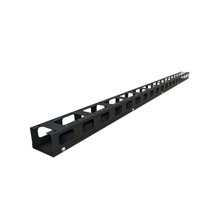 Органайзер кабельный вертикальный NTSS 47U с крышкой, ширина 100мм, для шкафов серии R шириной 800мм, черный RAL 9005