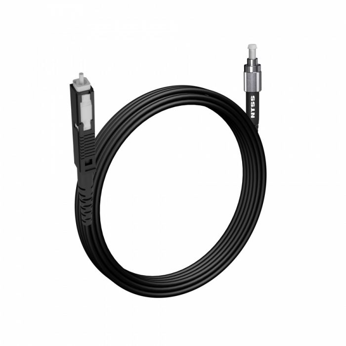 Шнур оптический NTSS spc MU/UPC-FC/UPC 9/125 2.0мм 5м черный LSZH (патч-корд)