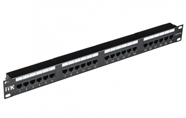 PP24-1UC5ES-D05 ITK 1U патч-панель кат.5Е STP, 24 порта (Dual), с кабельным органайзером
