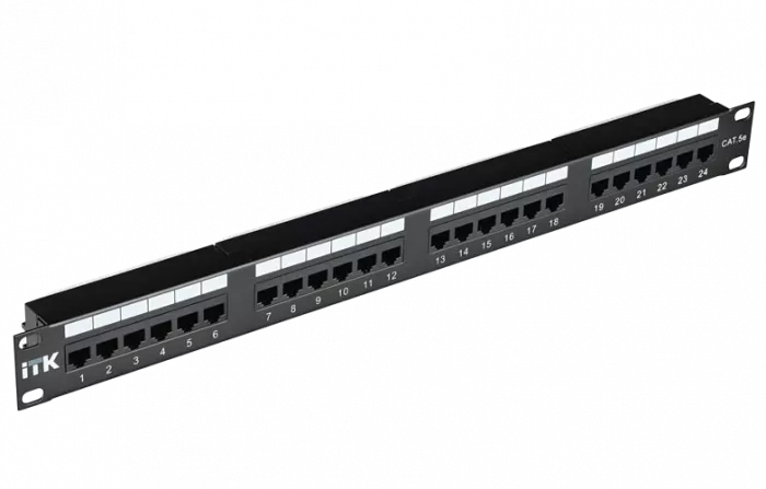 PP24-1UC5ES-D05 ITK 1U патч-панель кат.5Е STP, 24 порта (Dual), с кабельным органайзером