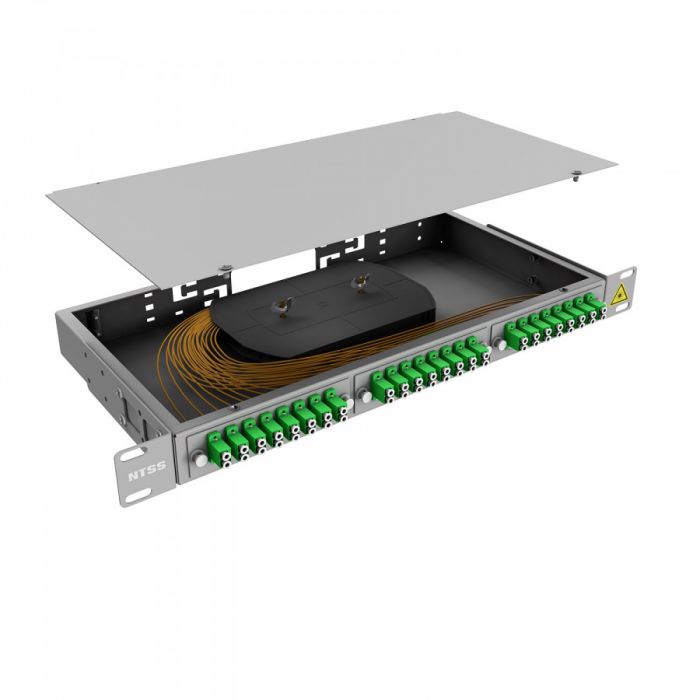 Кросс 19" NTSS PREMIUM, предсобранный 1U, 2 порта LC/APC duplex, 9/125 мкм