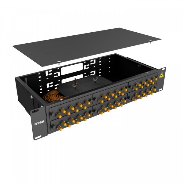 Кросс 19" NTSS PREMIUM, предсобранный 2U, 32 порта ST/UPC, 62.5/125 мкм, черный