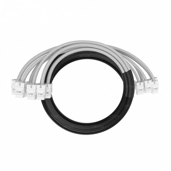 Кабельная сборка NTSS PREMIUM 6pc, UTP CAT6, оконцована разъемами KEYSTONE RJ45 UTP CAT6, заделка в чулке, вывод 0.6м, длина 12м, LSZH, серый