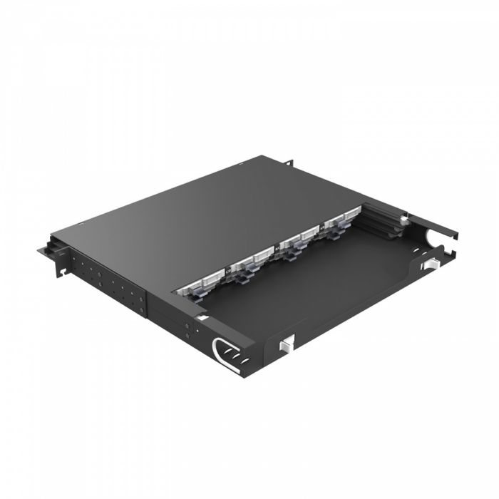 Кросс распределительный стоечный выдвижной 19” NTSS PREMIUM RRDC 1U, 12 CSM MTP кассет, черный