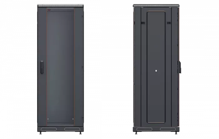 Шкаф телекоммуникационный напольный 19", 33U(600x1000), ШТ-НП-М-33U-600-1000-С-Ч, передняя дверь стекло, черный ССД