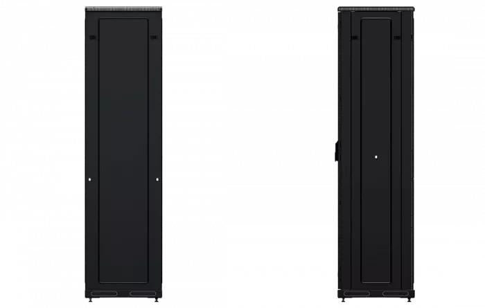 Шкаф телекоммуникационный напольный 19", 47U (800x800), ШТ-НП-М-47U-800-800-М-Ч, передняя дверь металл, черный ССД