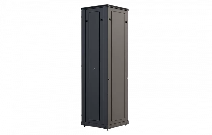 Шкаф телекоммуникационный напольный 19", 42U(600x600), ШТ-НП-М-42U-600-600-С-Ч, передняя дверь стекло, черный ССД