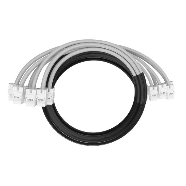 Кабельная сборка NTSS PREMIUM 6pc, UTP CAT6, оконцована разъемами KEYSTONE RJ45 UTP CAT6, заделка в чулке, вывод 0.6м, длина 15м, LSZH, серый
