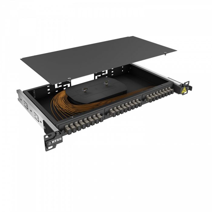 Кросс 19" NTSS PREMIUM выдвижной, предсобранный 1U, 8 портов SC/UPC, 62.5/125 мкм, черный