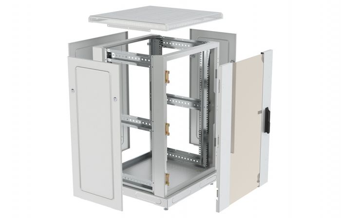 Шкаф телекоммуникационный напольный 19",24U(600x600), ШТ-НП-24U-600-600-С, передняя дверь стекло ССД