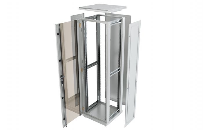 Шкаф телекоммуникационный напольный 19",47U(600x800), ШТ-НП-47U-600-800-С, передняя дверь стекло ССД