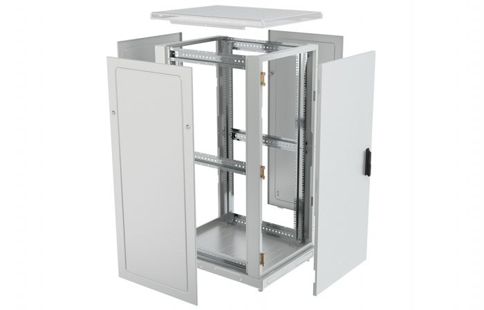Шкаф телекоммуникационный напольный 19",27U(600x1000), ШТ-НП-27U-600-1000-М, передняя дверь металл ССД