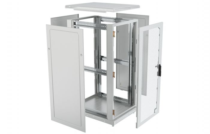 Шкаф телекоммуникационный напольный 19",33U(600x600), ШТ-НП-33U-600-600-П, передняя дверь перфорированная ССД