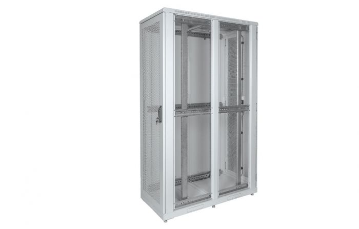 Шкаф телекоммуникационный напольный серверный 19",47U(800x1200) , ШТ-НП-С-47U-800-1200-ПП передняя,задняя двери перфорированные ССД
