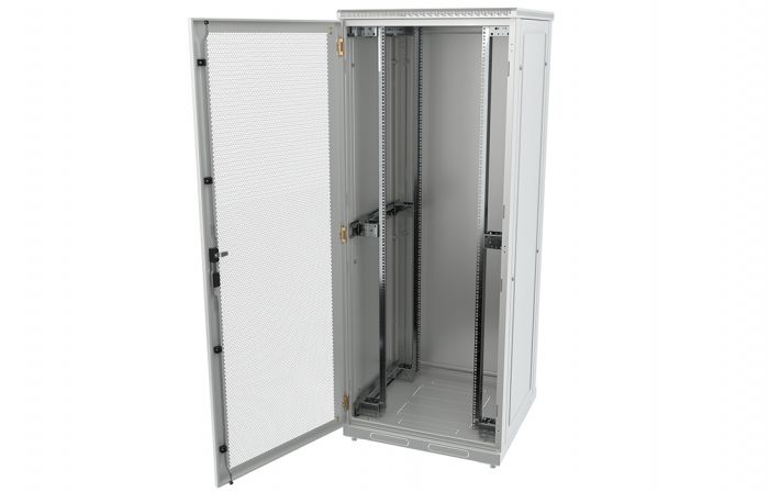 Шкаф телекоммуникационный напольный 19",47U(800x1000), ШТ-НП-47U-800-1000-ПП, передняя и задняя дверь перфорированная ССД