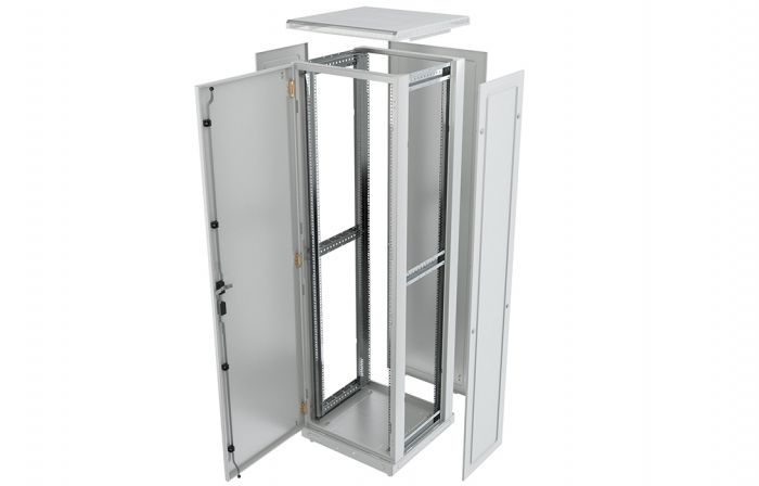 Шкаф телекоммуникационный напольный 19",27U(600x1000), ШТ-НП-27U-600-1000-П, передняя дверь перфорированная ССД
