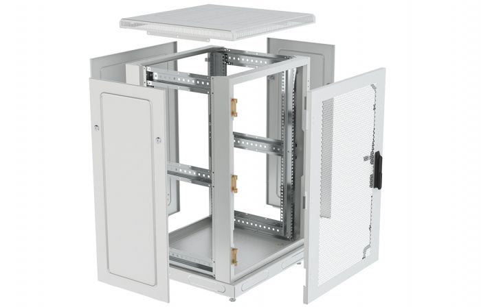 Шкаф телекоммуникационный напольный 19",24U(600x1000), ШТ-НП-24U-600-1000-П, передняя дверь перфорированная ССД