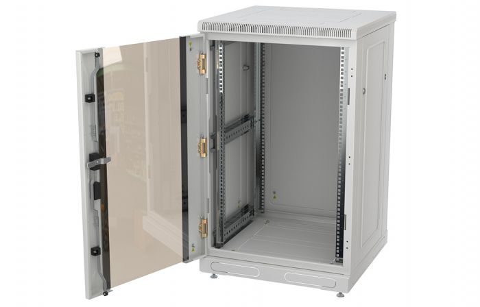 Шкаф телекоммуникационный напольный 19",24U(600x1000), ШТ-НП-24U-600-1000-С, передняя дверь стекло ССД