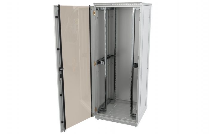 Шкаф телекоммуникационный напольный 19",47U(800x1000), ШТ-НП-47U-800-1000-С, передняя дверь стекло ССД
