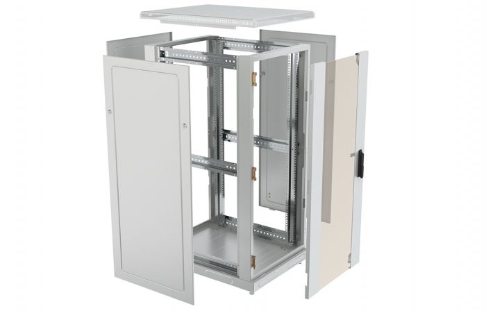 Шкаф телекоммуникационный напольный 19",27U(600x800), ШТ-НП-27U-600-800-С, передняя дверь стекло ССД