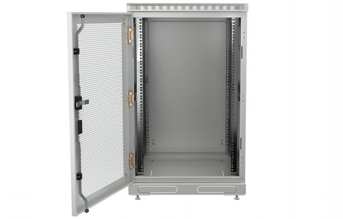 Шкаф телекоммуникационный напольный 19",18U(600x1000), ШТ-НП-18U-600-1000-П, передняя дверь перфорированная ССД