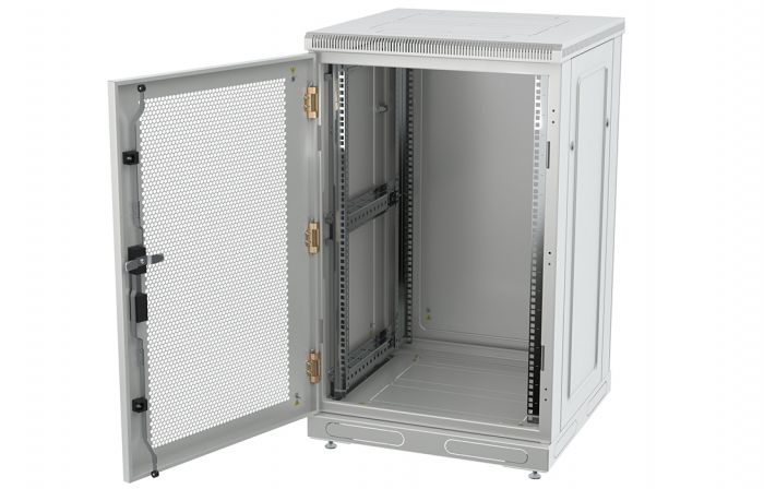 Шкаф телекоммуникационный напольный 19",24U(600x800), ШТ-НП-24U-600-800-П, передняя дверь перфорированная ССД