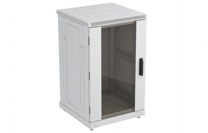 Шкаф телекоммуникационный напольный 19",18U(600x1000), ШТ-НП-18U-600-1000-С, передняя дверь стекло ССД