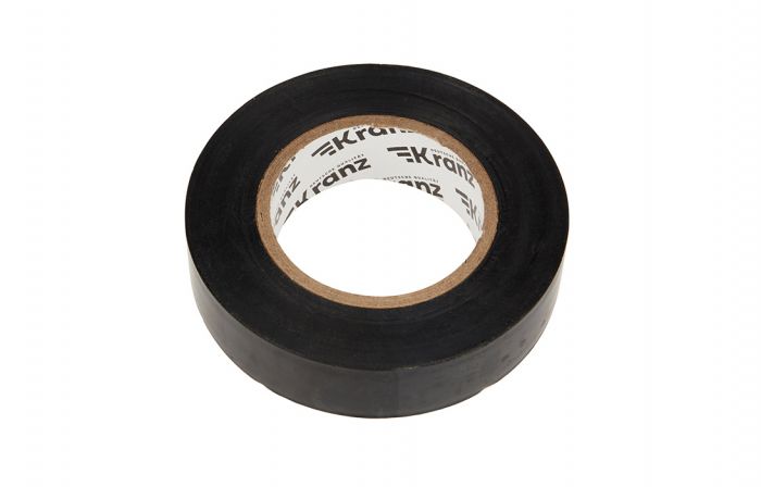 KR-09-2206 Изолента ПВХ KRANZ 19 мм х 25 м, черная, упаковка 5 роликов