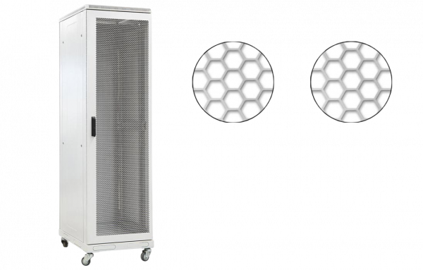 Шкаф телекоммуникационный напольный 19",33U(800x800), ШТ-НП-33U-800-800-ПП, передняя и задняя дверь перфорированная ССД